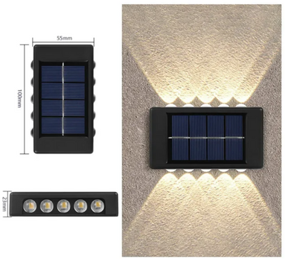 LED VODOOTPORNA SOLARNA ZIDNA LAMPA - UNUTRAŠNJA/SPOLJNA RASVJETA - 2 KOMADA